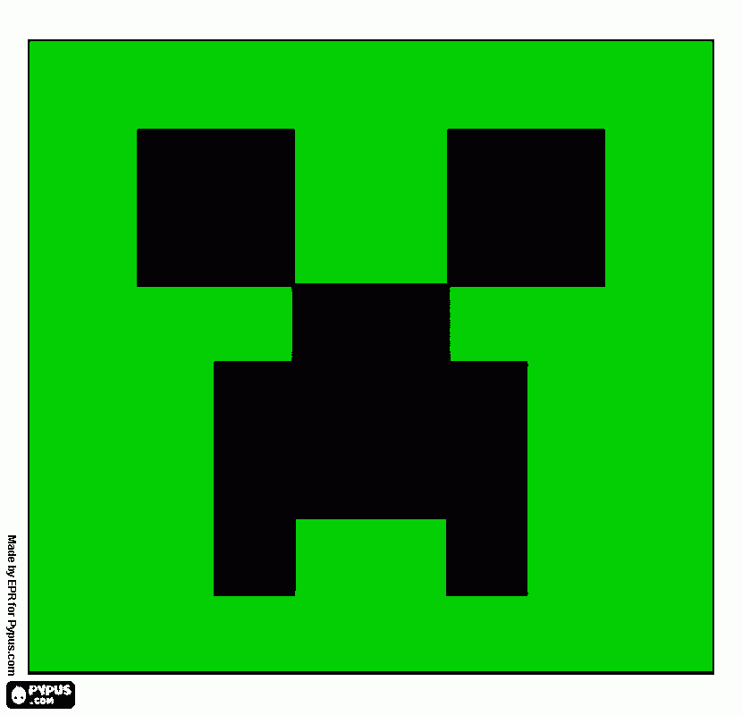 Desenho de Minecraft Rosto do Rastejador para colorir