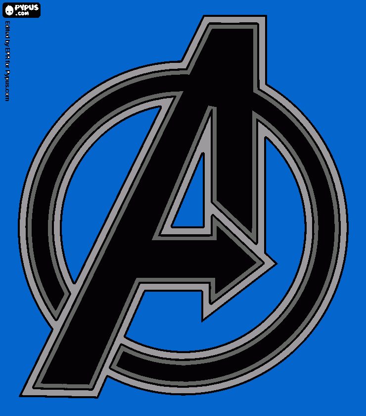 o simbolo dos vingadoris ,a de avengers para colorir e imprimir