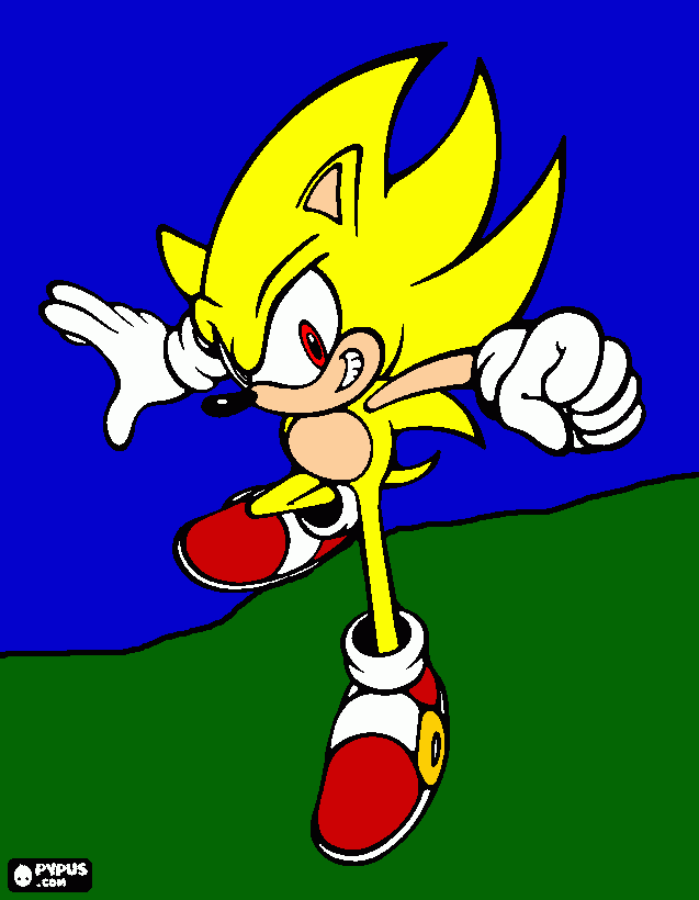 O Super Sonic está sozinho  para colorir e imprimir