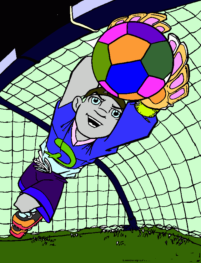 obra de um bom goleiro para colorir e imprimir