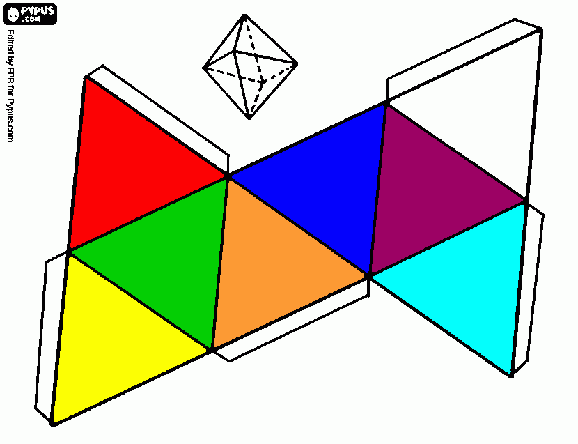 Octaedro para colorir e imprimir