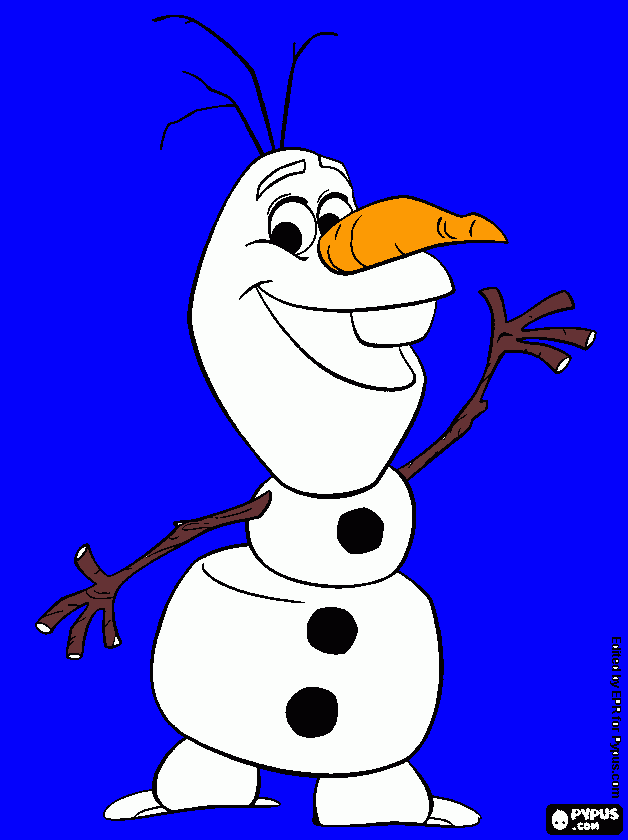 oi eu  sou o olaf  e gosto de abra;os quentinhos  para colorir e imprimir