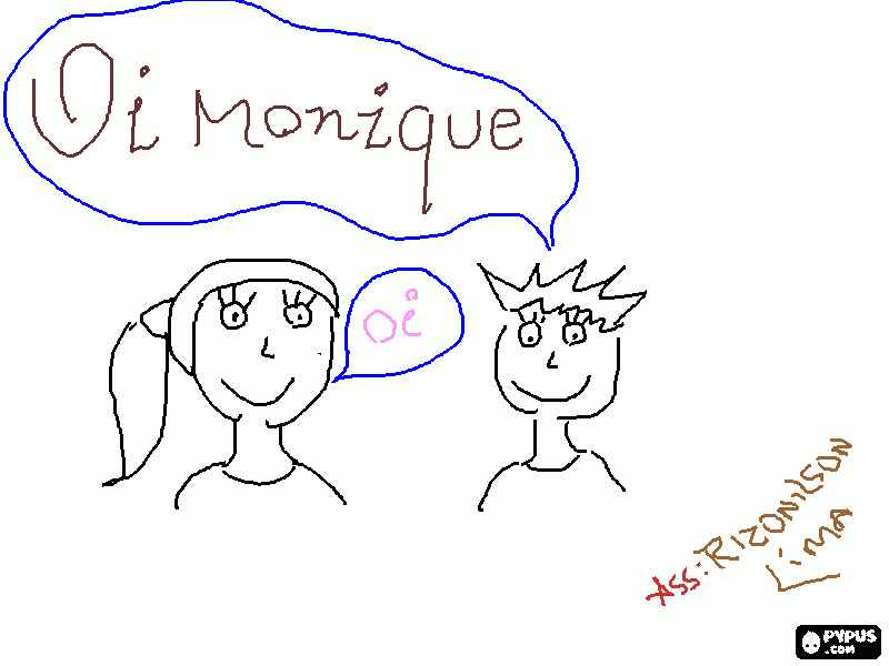 oi monique para colorir e imprimir