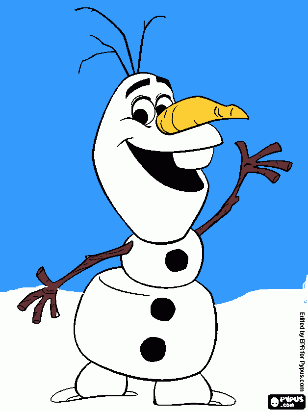 OLAF DESEJA para colorir e imprimir