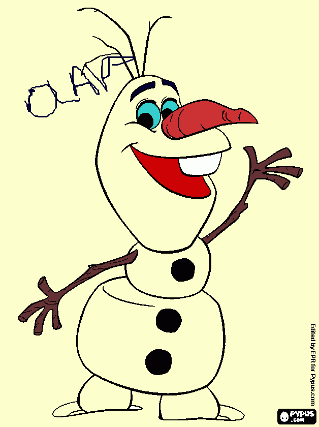 olaff voce quer brincar na neve para colorir e imprimir