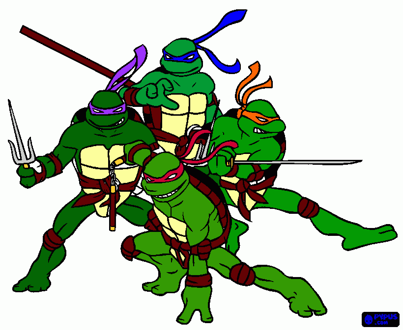 Olha Giulia fui eu que pintei, as tartarugas ninjas para colorir e imprimir