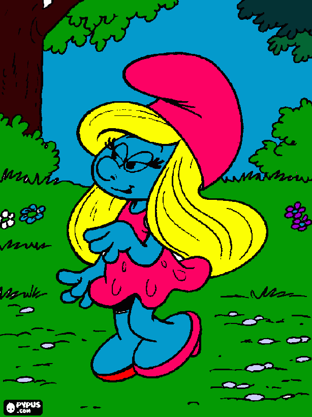 OLÁ JOANA FICA COM ELE... É A SMURFINA DAQUELES BONECOS DA SICK. para colorir e imprimir