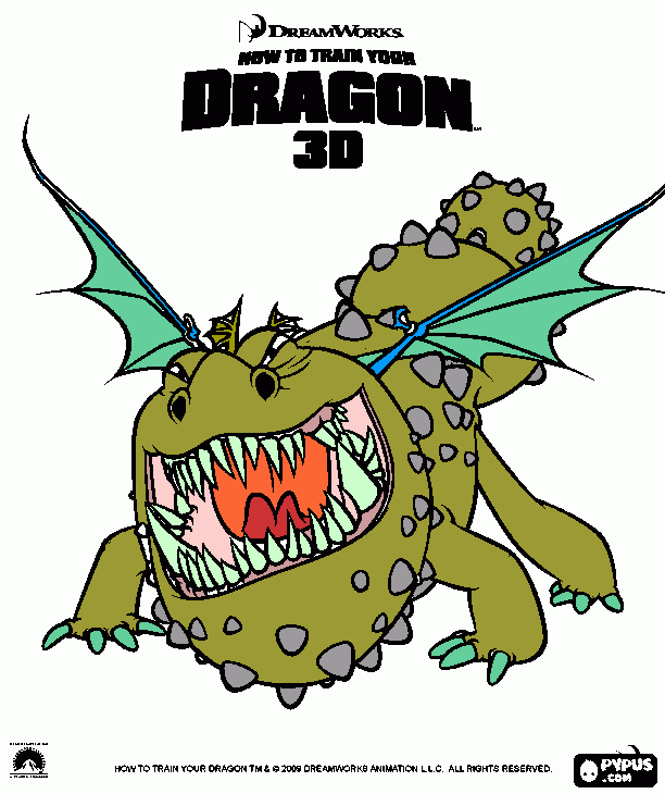 Olá,esse é o Gronckle do filme Como Treinar Seu Dragão  para colorir e imprimir