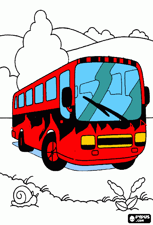 onibus de corrida para colorir e imprimir