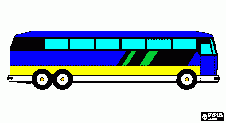 onibus de turismo para colorir e imprimir
