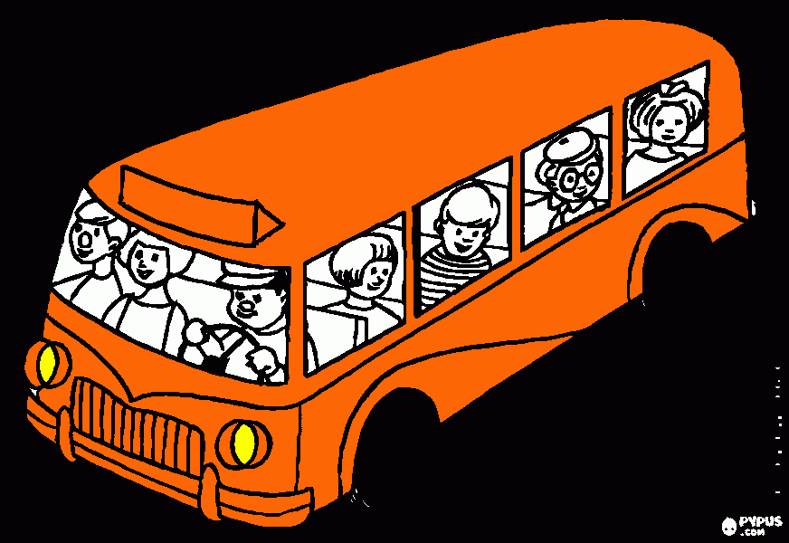 onibus laranja escola para colorir e imprimir