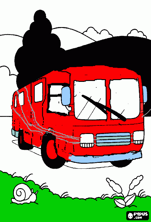 onibus vermelho para colorir e imprimir