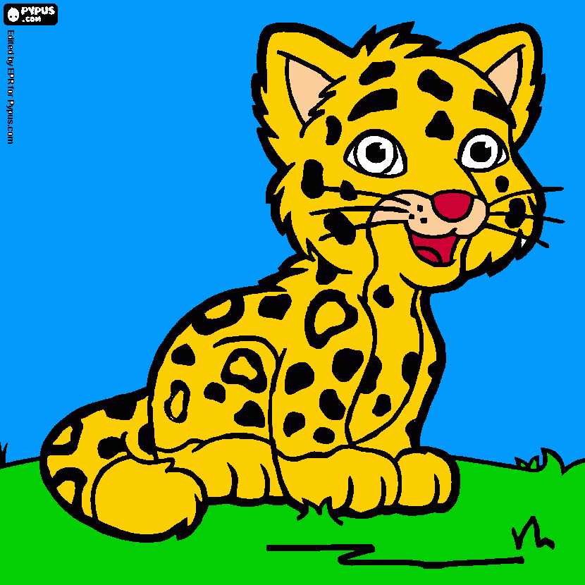Onça Pintada papai para colorir e imprimir