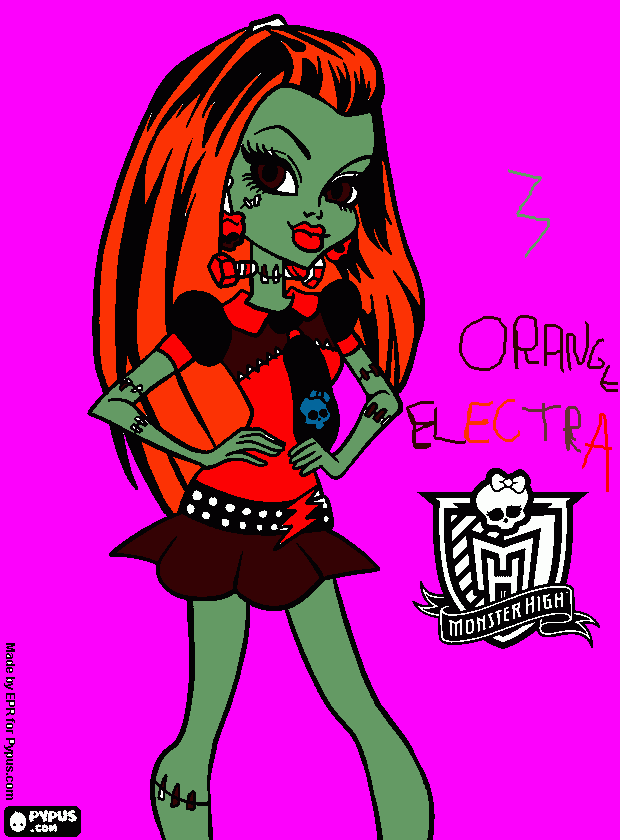 Orange electra para colorir e imprimir