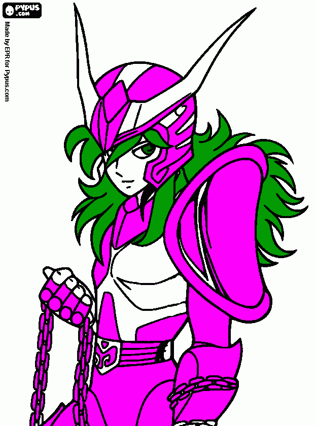 os cavaleiros do zodiacoshum de ANDRÔMEDA para colorir e imprimir