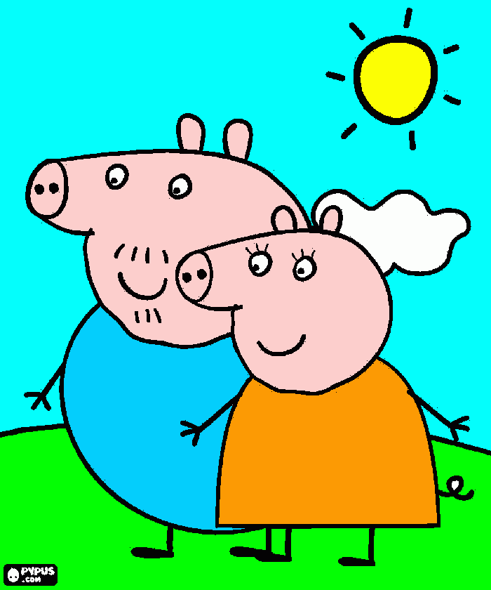 os pais da peppa para colorir e imprimir