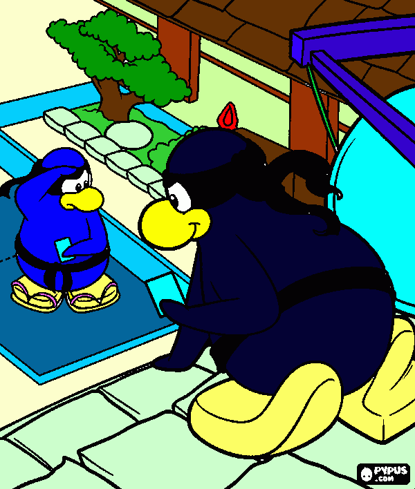  os pinguins ninjas para colorir e imprimir