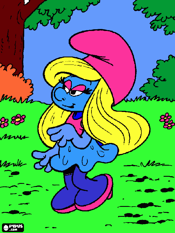 os smurfs pintados no computador pela nena para colorir e imprimir