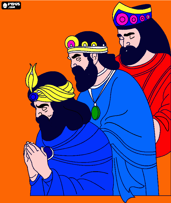 os treis magos  para colorir e imprimir