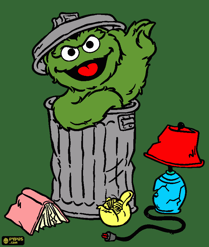 oscar um monstro do lixo... para colorir e imprimir