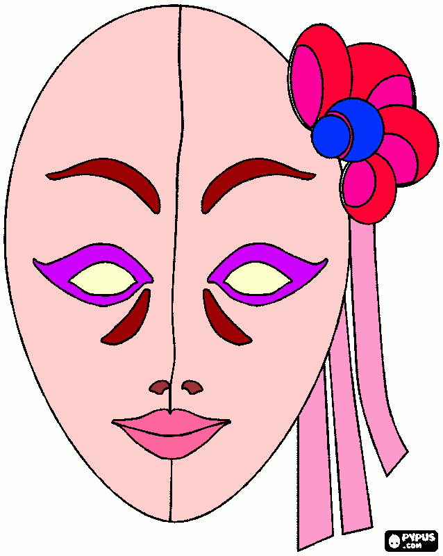 outro tipo de mascara feminina !!!!!! para colorir e imprimir