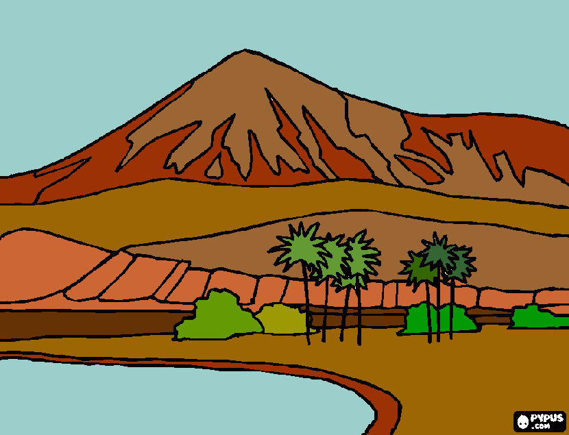 Oásis para colorir e imprimir