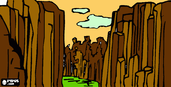 Paisagem de rochas para colorir e imprimir