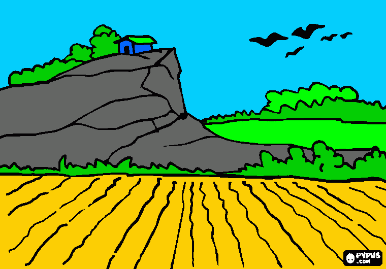 paisagem de uma orta... para colorir e imprimir