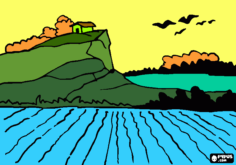 paisagem do meu amor para colorir e imprimir