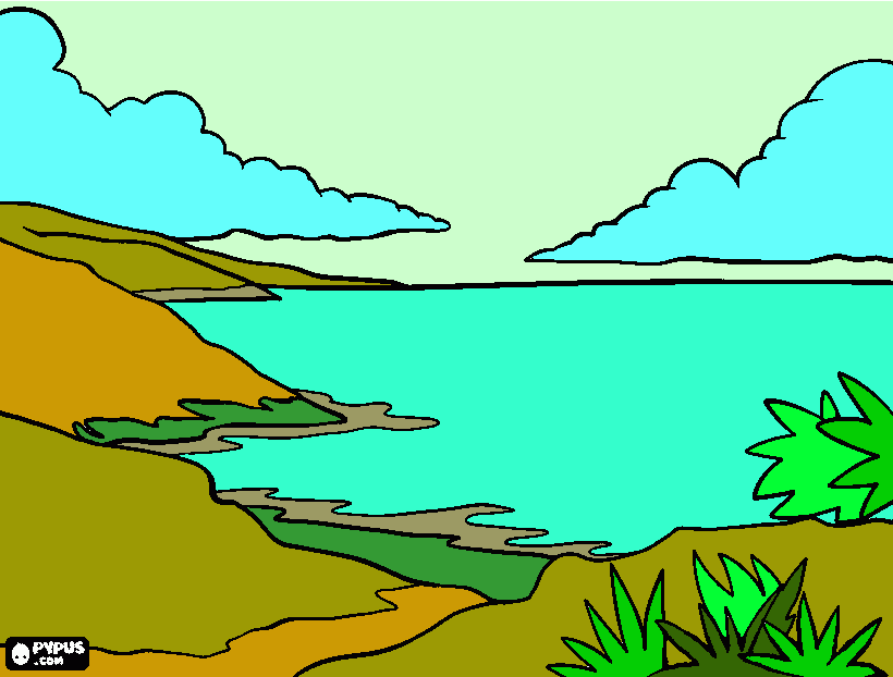paisagem no horizonte para colorir e imprimir