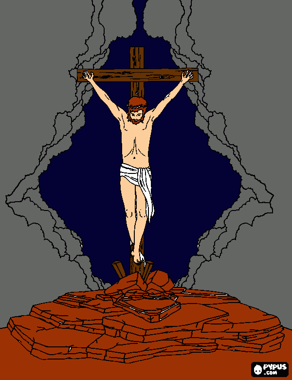 Paixão de Cristo para colorir e imprimir