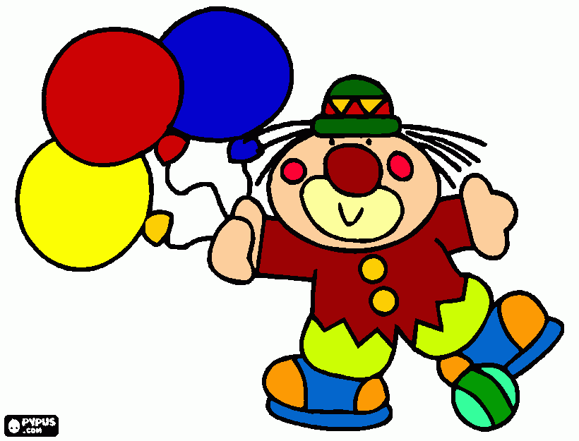 palhaço c bexigas para colorir e imprimir