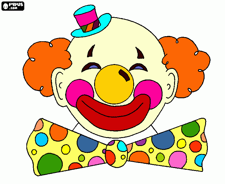 palhaço com gravata borboleta para colorir e imprimir