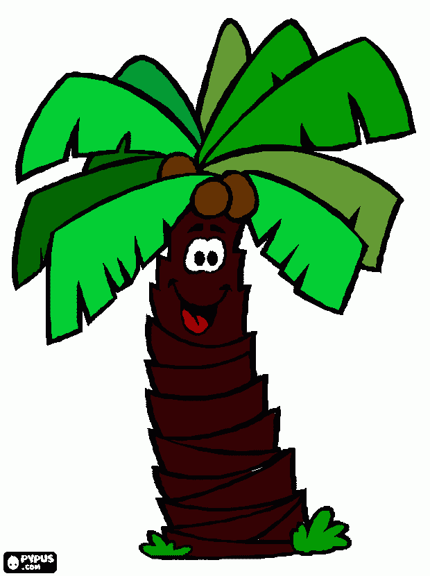 palmeira que caga coco para colorir e imprimir
