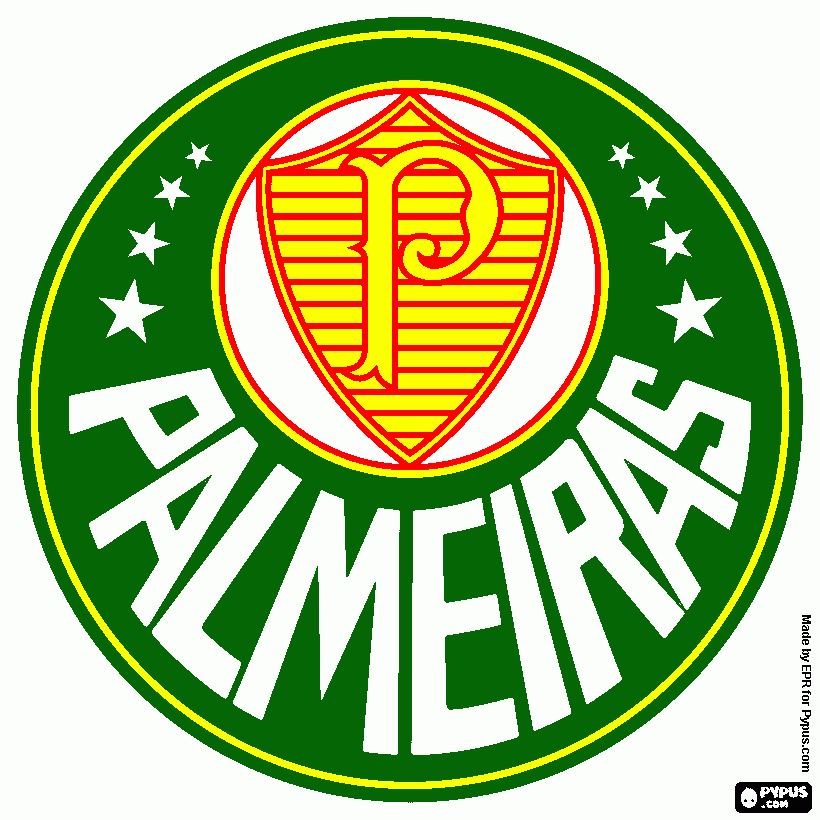 Palmeiras com as cores do Palestra Itália para colorir e imprimir