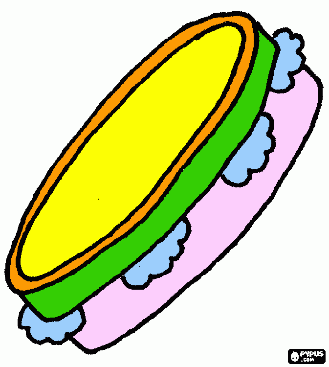 pandeirinho para colorir e imprimir