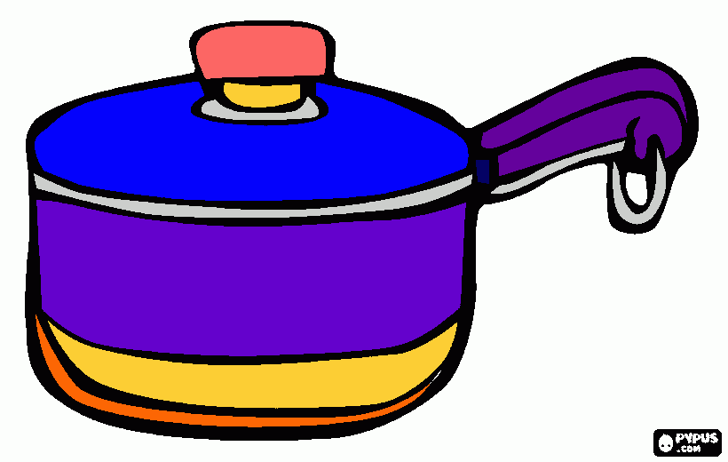 Panela colorida para colorir e imprimir