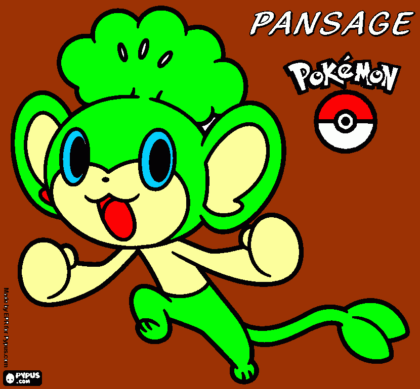 pansage para colorir e imprimir