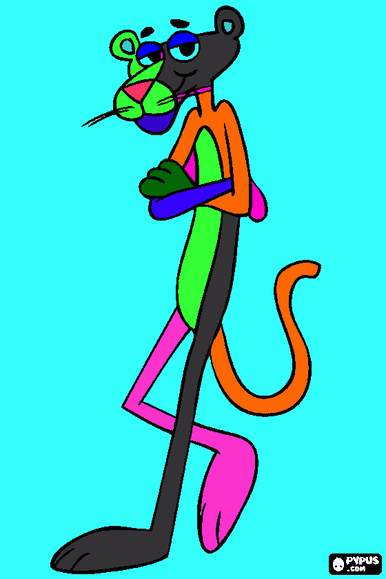 pantera colorida para colorir e imprimir