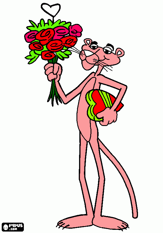 pantera rosa para colorir e imprimir