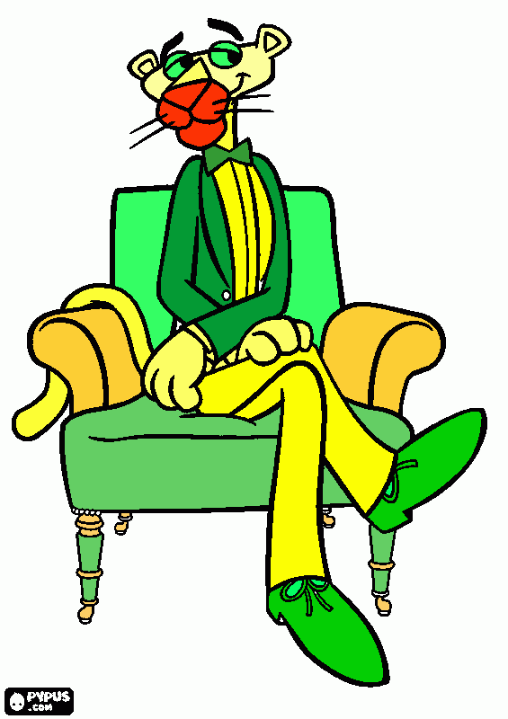 PANTERA VERDE E AMARELA para colorir e imprimir