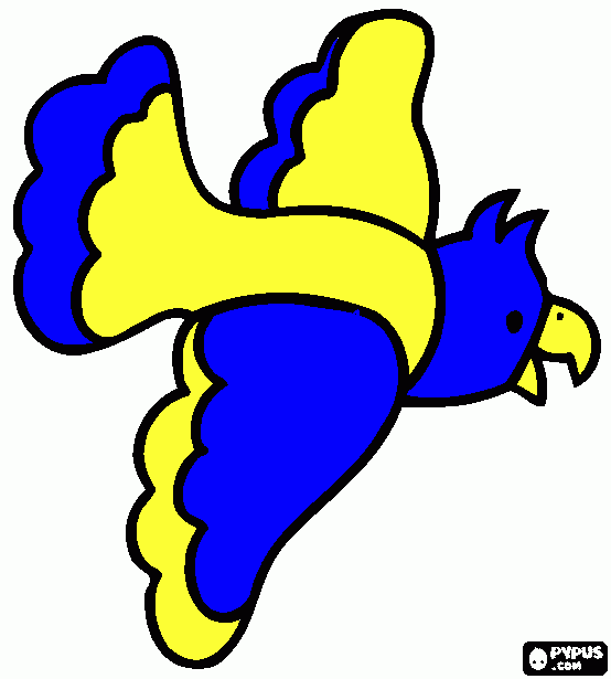 papagaio azul e amarelo para colorir e imprimir