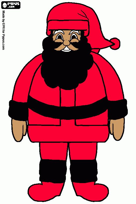 papai noel diferente para colorir e imprimir
