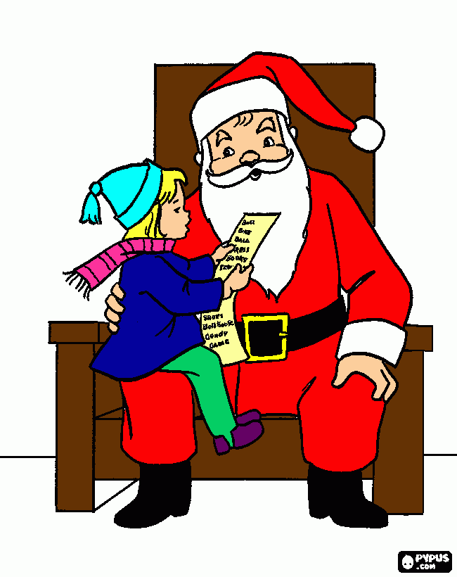 Papai noel e eu para colorir e imprimir