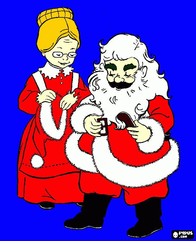 PAPAI NOEL E MAMAE NOEL para colorir e imprimir