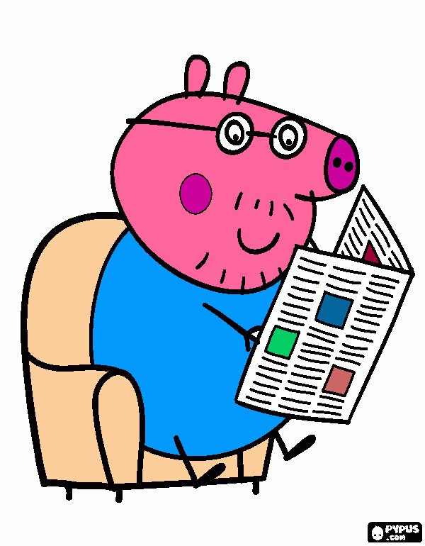 Papai Pig para colorir e imprimir