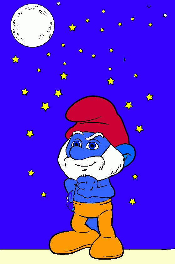 papai smurf - pedrinh para colorir e imprimir