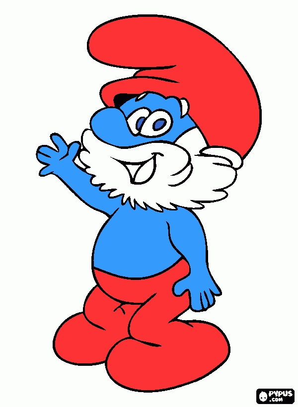 papai smurf para colorir e imprimir