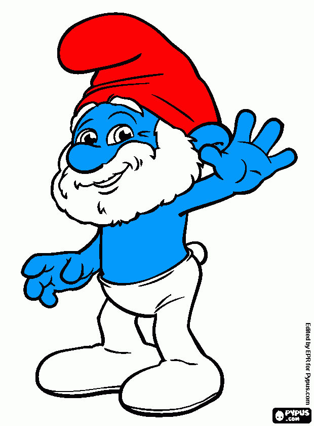 Papai Smurff para colorir e imprimir