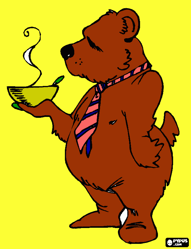 Papai Urso para colorir e imprimir